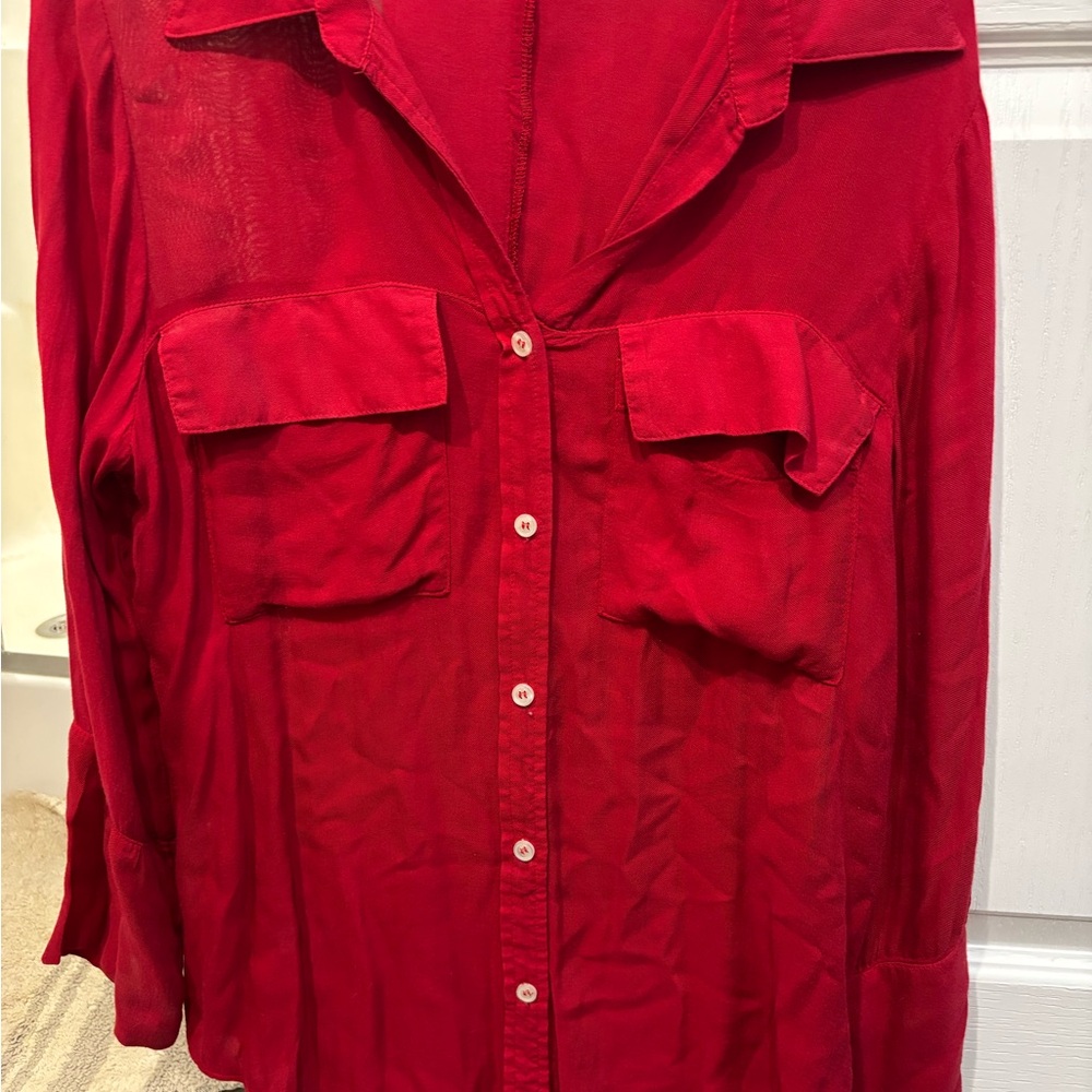 Bella Dahl Tencel Rayon Red shirt
